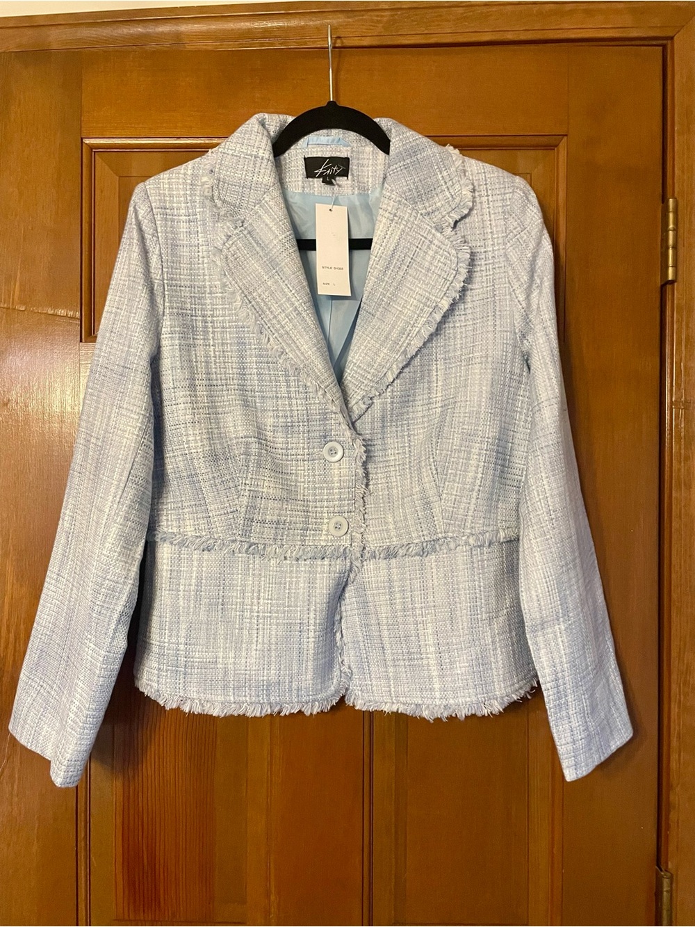 NWT Kaity Women’s Light Blue Tweed Blazer Jacket
